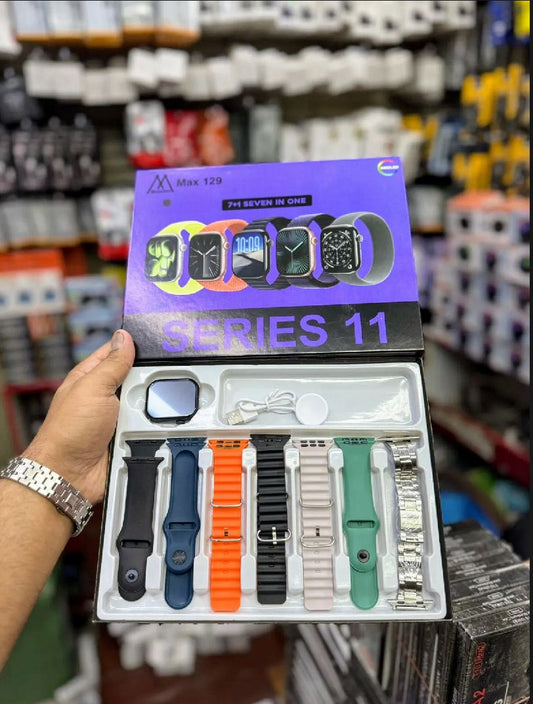 Series 11 Smart Watch with 7 Stylish Straps , HD Display
